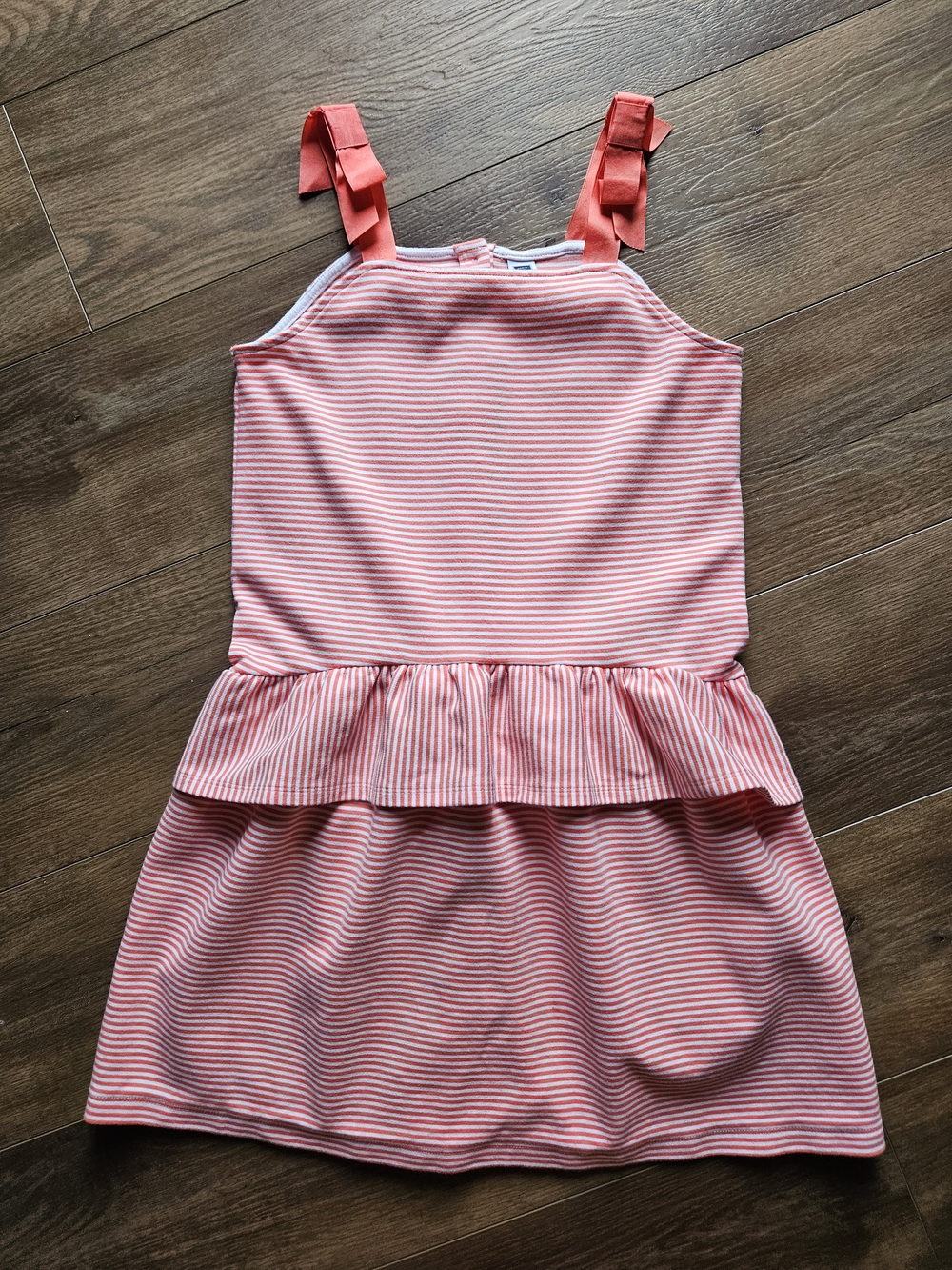 Sz 12 Janie & Jack Girls Peach Stripe Ruffle Sundress
